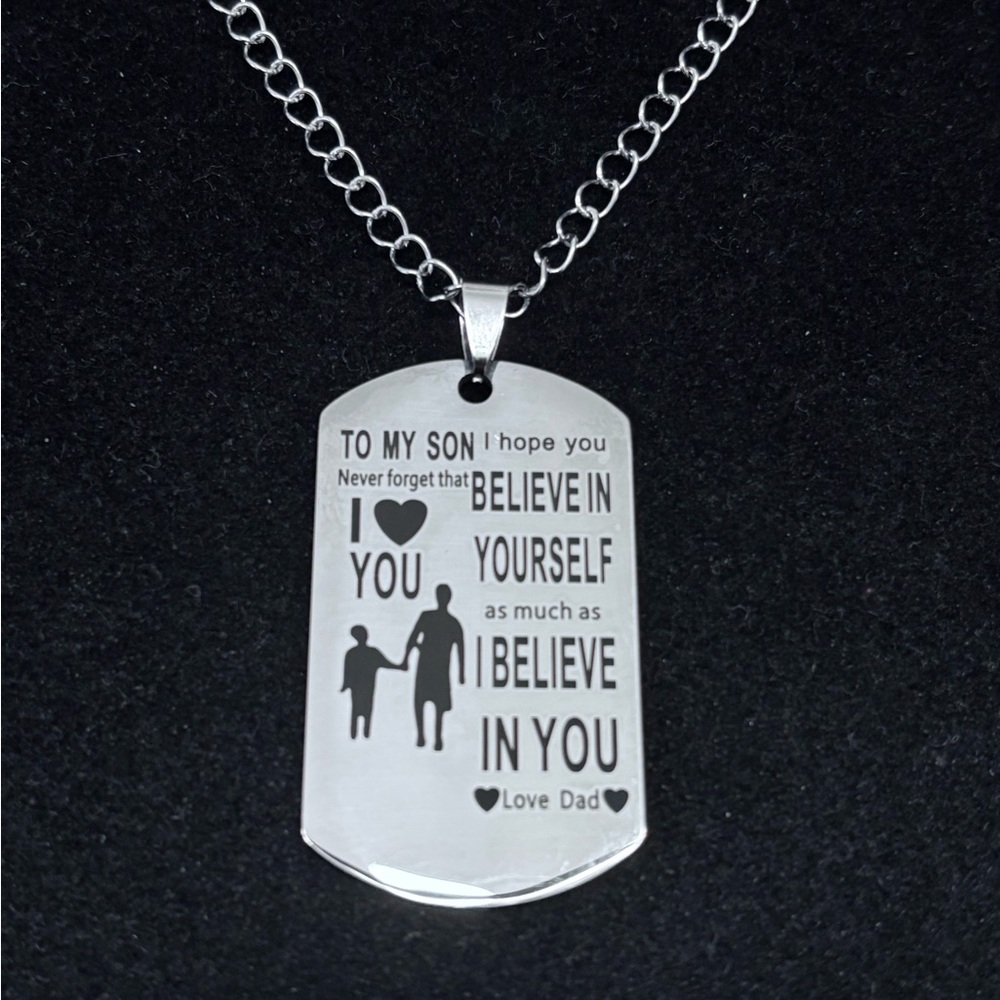 Men’s inspirational military dog tag Necklace